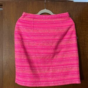 Lilly Pulitzer pink metalic boulce Twead skirt